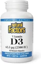 Natural Factors Vitamin D3 for Immune System Strengthening &amp; Egg Health 2500iu 1 Tablets 90 caps