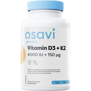 Osavi Vitamin D3 4000iu + K2 150μg Vitamin for Immune System Strengthening & Egg Health 4000iu 120 softgels
