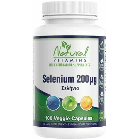 Natural Vitamins Selenium 200 mg 100 gélules végétales