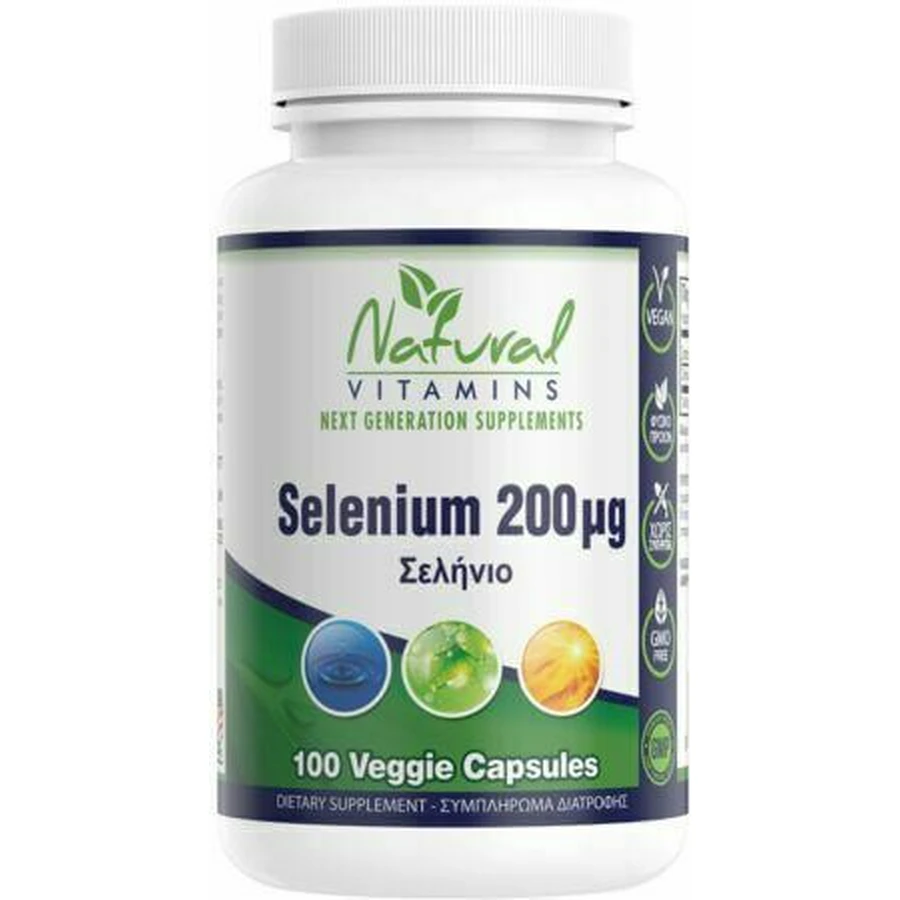 Natural Vitamins Selenium 200 mg 100 gélules végétales