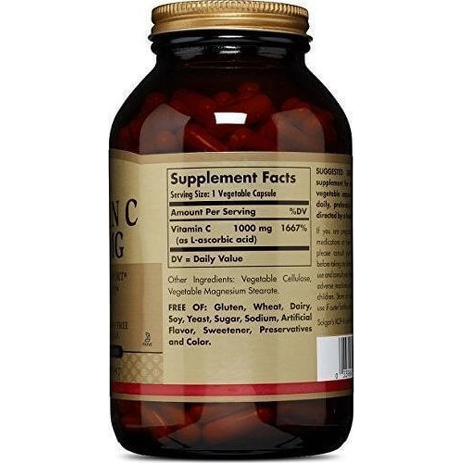 Solgar Vitamin C Vitamin for Immune Support, Skin & Antioxidant Action 1000mg 100 veget capsules