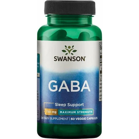 Swanson GABA 750mg Supplément Sommeil 60 gélules végétales