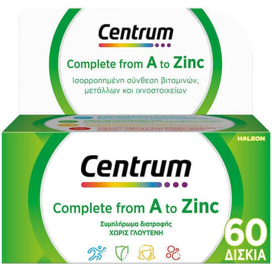 Centrum Complete Van A Tot Zink Multivitamine Met Vitaminen en Mineralen voor Energie & Versterking van het Immuunsysteem 60 Tabletten