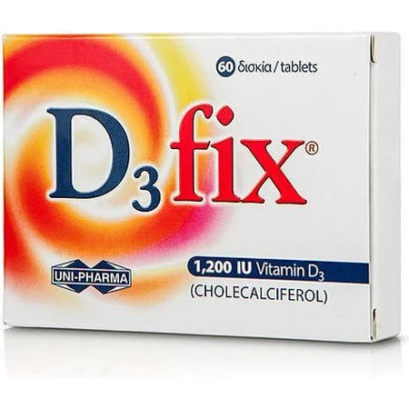 UNI-PHARMA D3 Fix Vitamin for Immune System Strengthening & Egg Health 1200iu 60 Comprimés