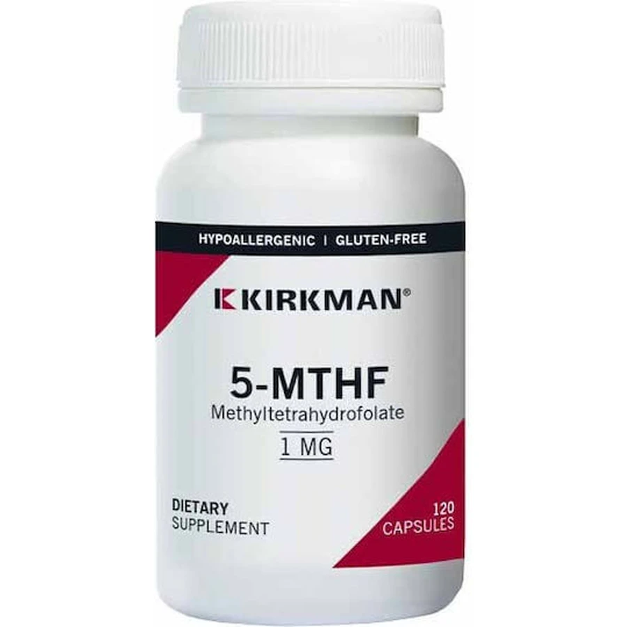 Kirkman 5-MTHF Vitamin for Nervous System Health 1mg Energy 120 caps