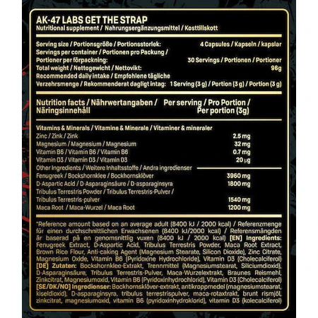 AK-47 Labs Get The Strap Libido & Testosterone Boosting Supplement 120 caps