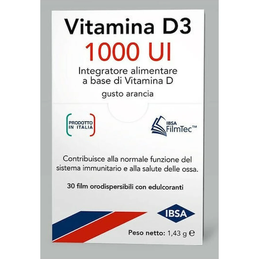 Ibsa D3-Odfilm Vitamin zur Stärkung des Immunsystems und der Eiergesundheit 1000iu Orange 30buc