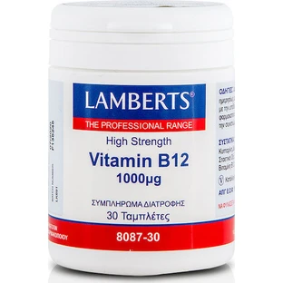 Lamberts Vitamine B12 Vitamine voor de gezondheid van het zenuwstelsel 1000mg 30 tabletten