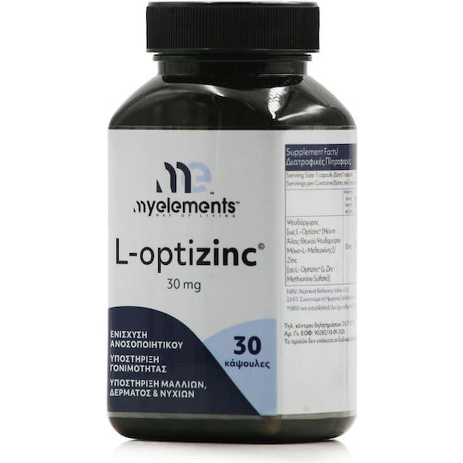 My Elements L-optizink 30 mg 30 Capsules