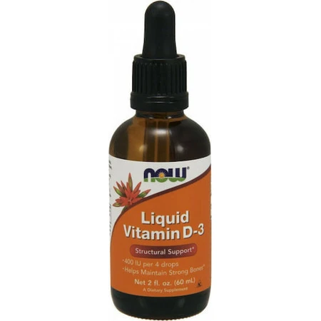 Now Foods Vitamina D-3 Líquida Vitamina para la Salud Inmune y del Huevo 400iu 60ml 60ml