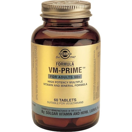 Solgar Formula Vm-Prime Multivitamin for Energy, Immune System Strengthening & Hair Suitable for Adults 50+ 60 Tablets