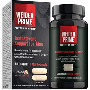 Weider Prime Testosterone Support for Men Libido & Testosterone Boosting Supplement 60 caps