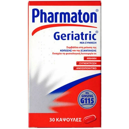 Pharmaton Geriatrische Multivitamine voor Energie & Immuunsysteem Boost 30 caps