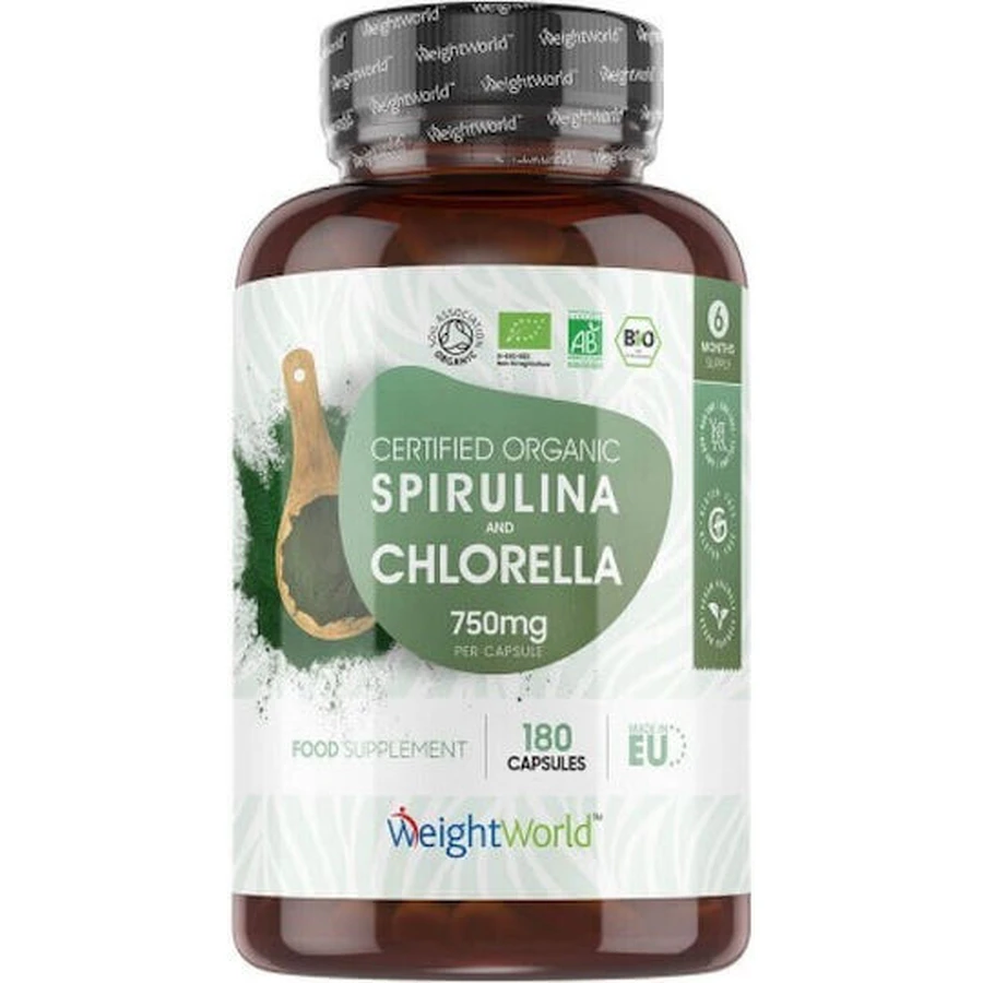 WeightWorld Spirulina Chlorella 750mg 180 Kapseln