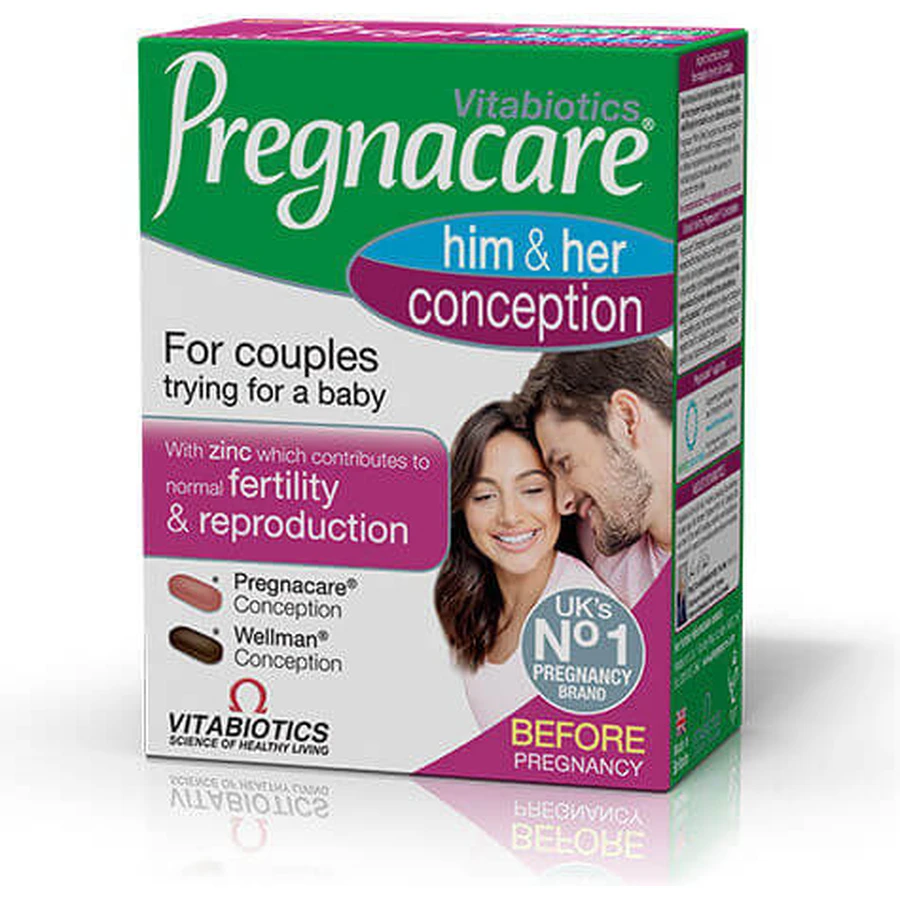 Vitabiotics Pregnacare His & Her Conception Pregnancy Supplement 30 tabs 30 caps