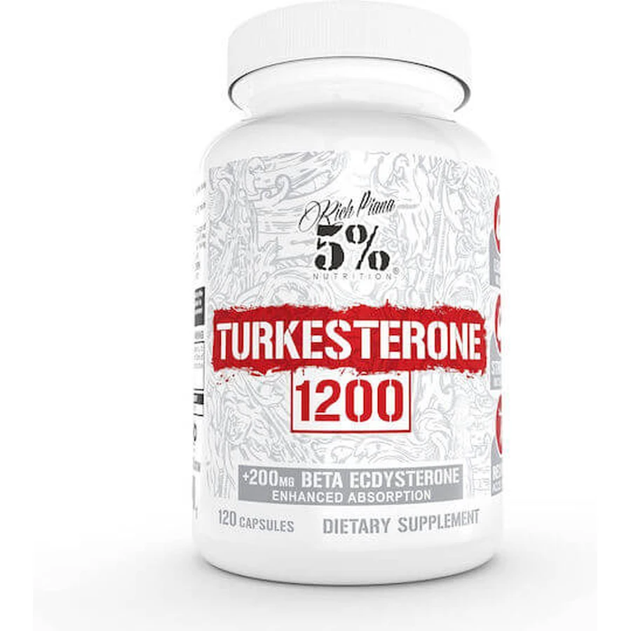 Rich Piana 5% Nutrition Rich Piana Turkesterone Testosterone Boosting Supplement 120 caps