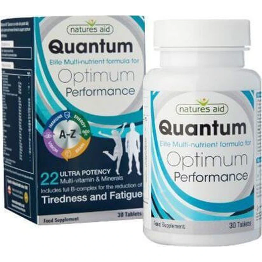 Natures Aid Quantum Optimum Perform Multi-vit & Miner Multivitamine voor energie, immuunsysteem en versterking van het zenuwstelsel 30 tabletten