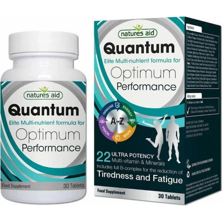 Natures Aid Quantum Optimum Perform Multi-vit & Miner Multivitamine voor energie, immuunsysteem en versterking van het zenuwstelsel 30 tabletten