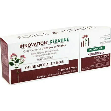 Klorane KeratinCaps Spécial Complément Alimentaire 3 x 10 gélules