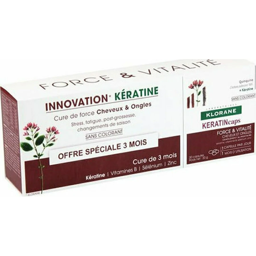 Klorane KeratinCaps Spécial Complément Alimentaire 3 x 10 gélules