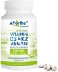 Aportha Vitamin D3 + K2 200 Vegan Vitamin for Immune System Strengthening &amp; Egg Health 5iu 120 caps