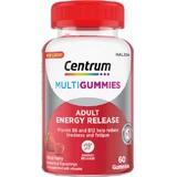 Centrum MultiGummies Multivitaminas de liberación energética para adultos para la energía, el sistema nervioso y la salud de las aves 60 caramelos de goma