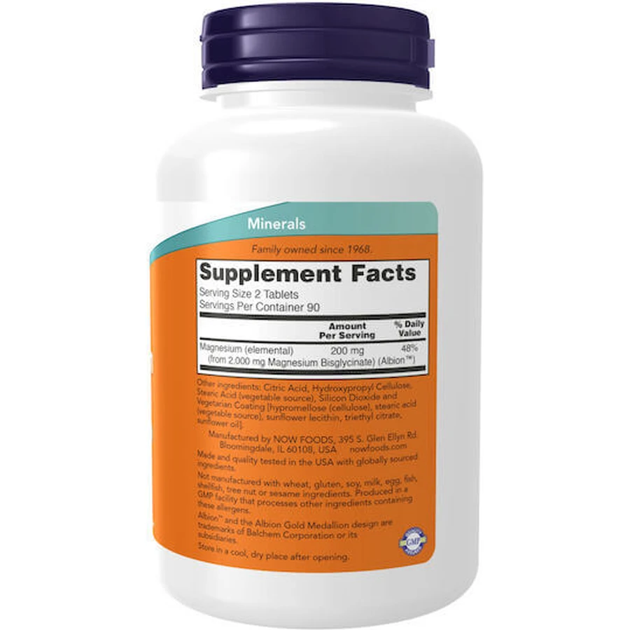 Now Foods Magnesium Glycinaat 180 Tabletten