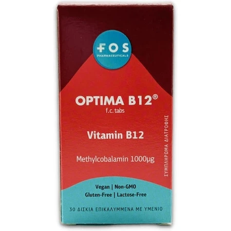 FOS Optima B12 Methylcobalamin Vitamin for Nervous System Health 1000mg 30 Tablets