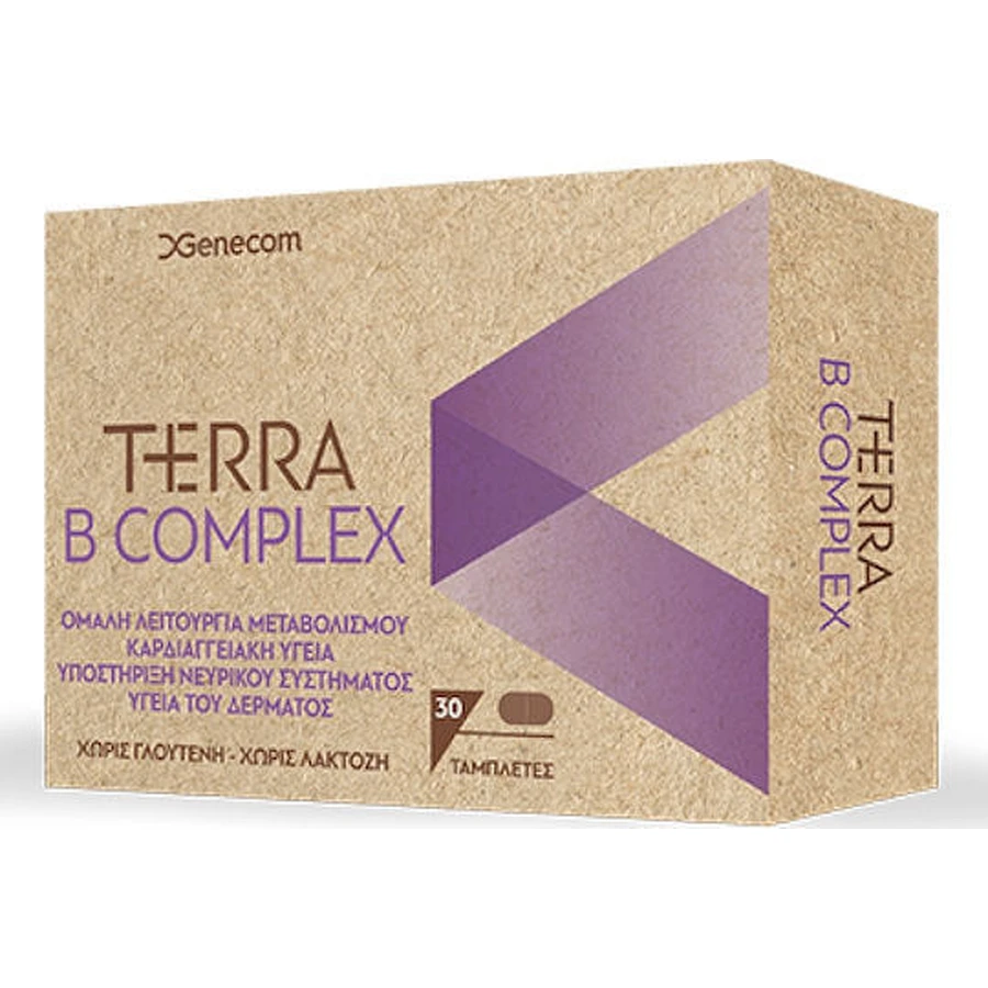 Genecom Terra B Vitaminecomplex voor energie, immuunsysteem en zenuwstelsel 30 tabletten