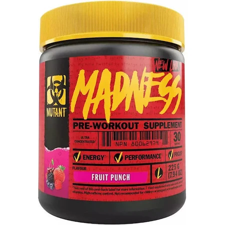 Mutant Madness Pre Workout Supplement 225gr Fruit Juice