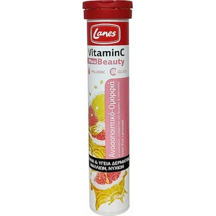Lanes Vitamina C Plus Vitamina de Belleza para el Apoyo Inmunológico, la Piel y Acción Antioxidante 500mg Limonada Rosa 20 x 1 comprimidos efervescentes
