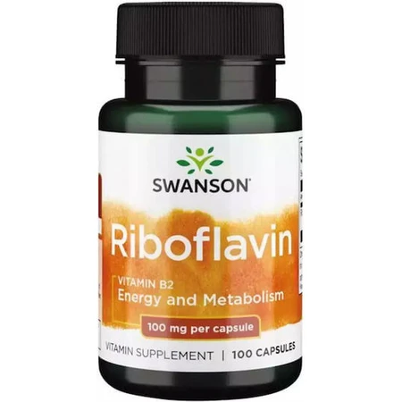 Swanson Riboflavin Vitamin for Nervous System Health 100mg 100 caps