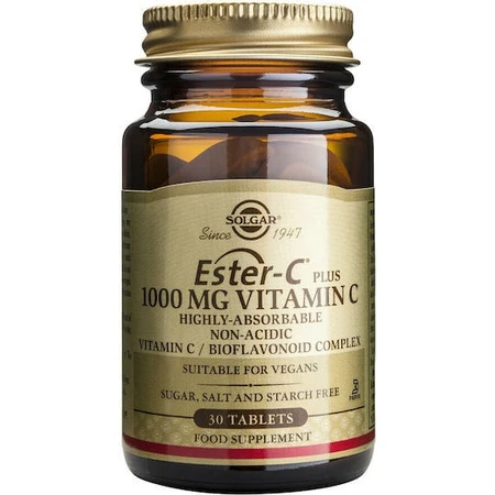 Solgar Ester-C Plus Vitamin zur Unterstützung des Immunsystems, der Haut und der antioxidativen Wirkung 1000mg 30 Tabletten
