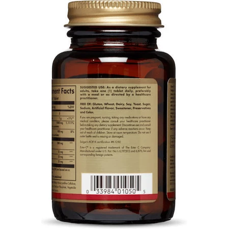 Solgar Ester-C Plus Vitamin zur Unterstützung des Immunsystems, der Haut und der antioxidativen Wirkung 1000mg 30 Tabletten