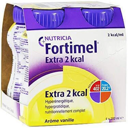 Nutricia Fortimel Extra 2 Kcal Speciaal Voedingssupplement 4 x 50ml Vanille