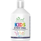 Natural Vitamins Kids Kids C + D3 + Zinc Multivitamin for Energy & Immune Boosting Naranja 500ml