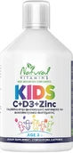 Natural Vitamins Kids Kids C + D3 + Zinc Multivitamin for Energy &amp; Immune Boosting Naranja 500ml