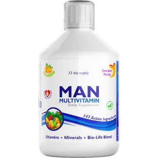 Swedish Nutra Man Multivitamin Multivitamin Multivitamin für Energie, Immunsystem und Nervensystem Stärkung Orange 500ml