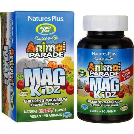 Nature's Plus Animal Parade Mag Kidz Magnesium 90 Kautabletten mit Kirschgeschmack