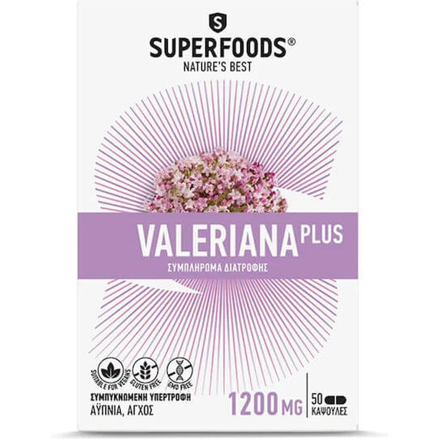 Superfoods Valerian Plus 1200mg 50 x 1 capsule