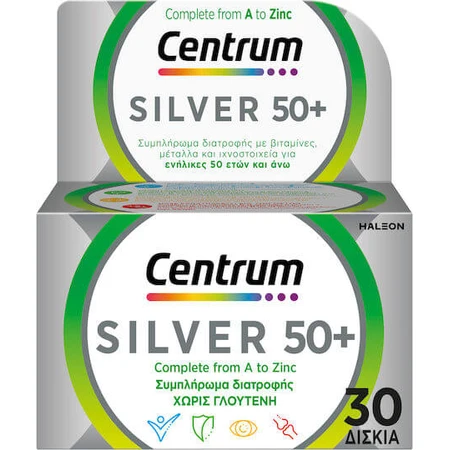 Centrum Silver 50+ Multivitaminpräparat zur Stärkung von Energie, Immunsystem und Nervensystem 30 Tabletten