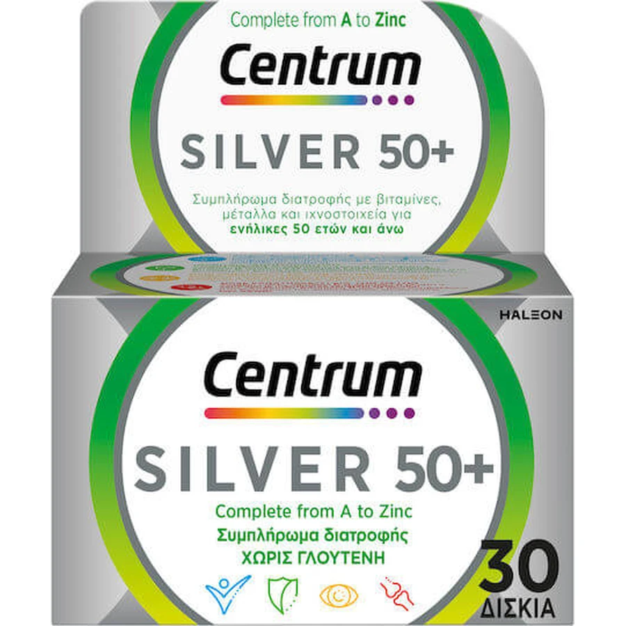Centrum Silver 50+ Multivitaminpräparat zur Stärkung von Energie, Immunsystem und Nervensystem 30 Tabletten