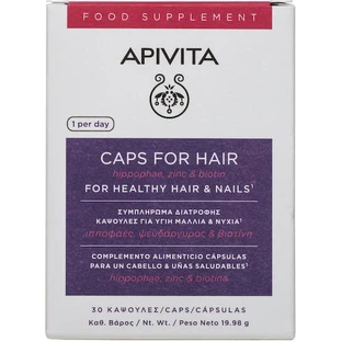 Apivita Hippophae, Zinc & Biotine Complément Alimentaire Spécial 30 gélules