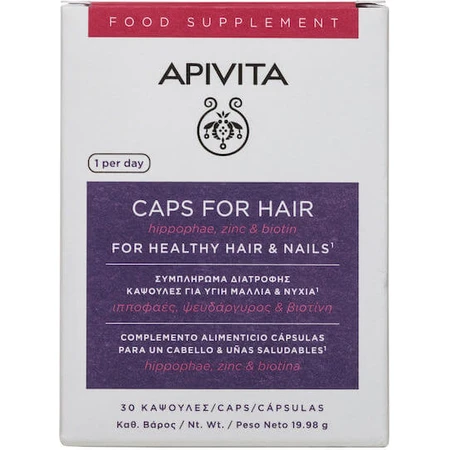 Apivita Hippophae, Zinc & Biotine Complément Alimentaire Spécial 30 gélules