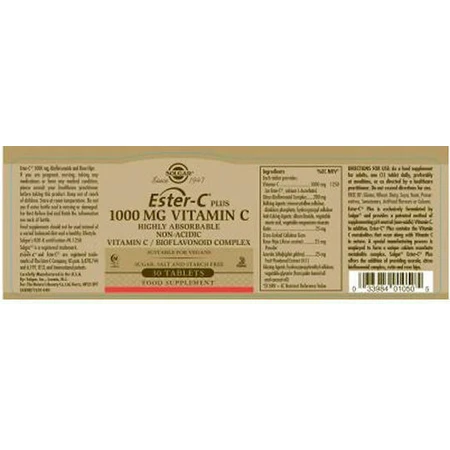Solgar Ester-C Plus Vitamin für Immunsystem Unterstützung, Haut & Antioxidans Aktion 1000mg 180 Tabletten