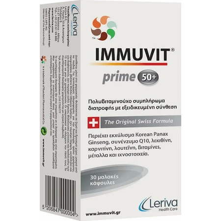 Leriva Pharma Immuvit Prime 50+ Multivitamin zur Unterstützung des Immunsystems 30 Weichkapseln