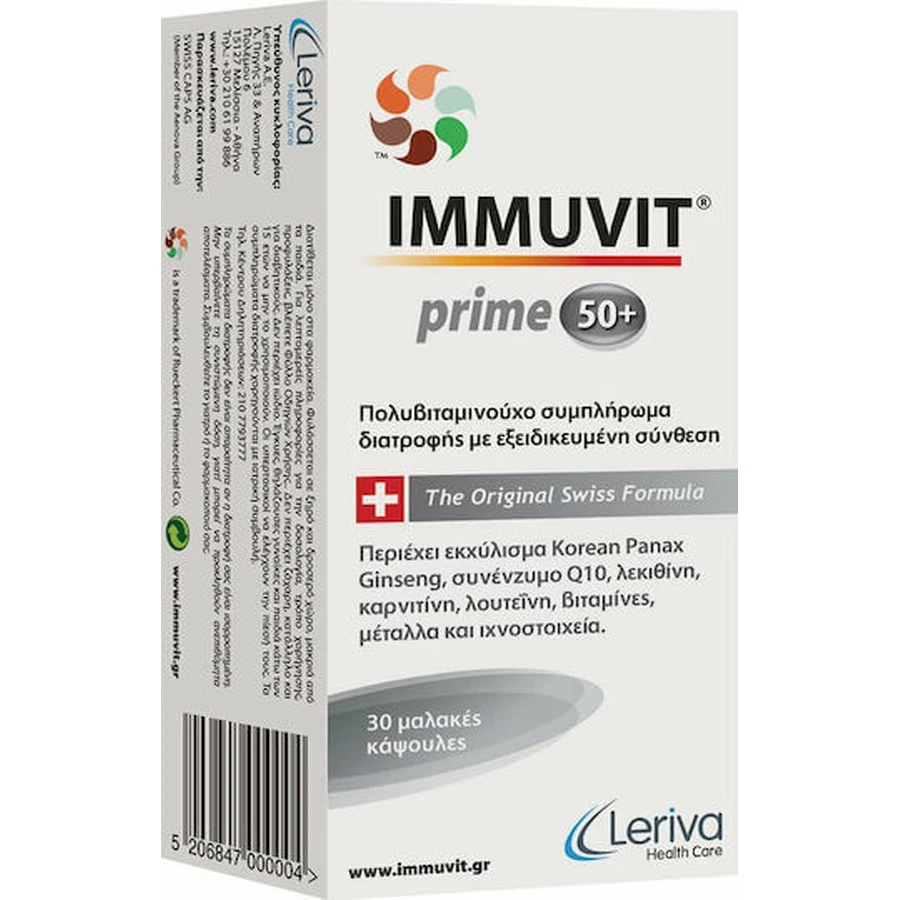 Leriva Pharma Immuvit Prime 50+ Multivitamin zur Unterstützung des Immunsystems 30 Weichkapseln