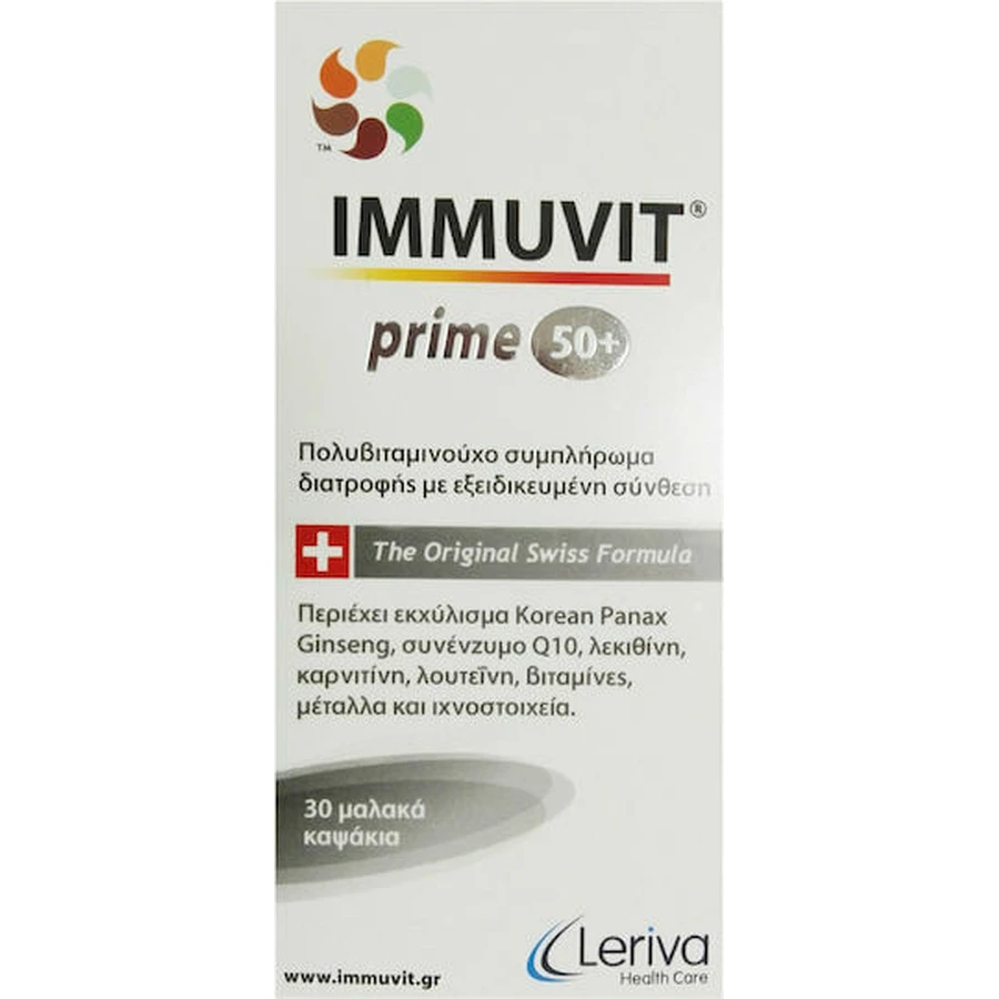 Leriva Pharma Immuvit Prime 50+ Multivitamin zur Unterstützung des Immunsystems 30 Weichkapseln