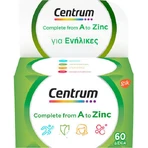 Centrum Complete A-Zinc Multivitamin for Energy & Skin Multivitamin 60 Comprimés