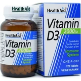 Health Aid Vitamina D3 Vitamina para el fortalecimiento del sistema inmunológico y la salud de los huevos 2000iu 120 cápsulas veget.